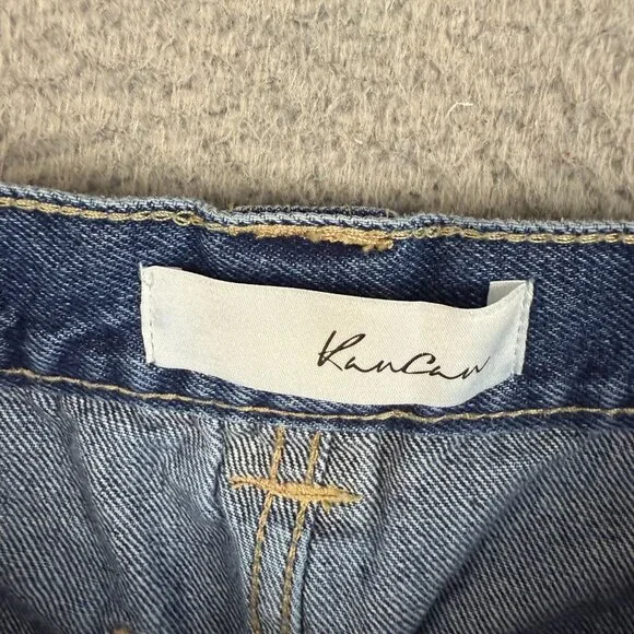 Kancan Jeans Womens 9/28 Blue Denim High Rise Wide Flare Leg Cargo Baggy Skater - Picture 4 of 6